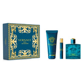 VERSACE EROS 3PC 3.4 EDT SPR, 10ML EDT MINI, TOILETRY BAG (M)